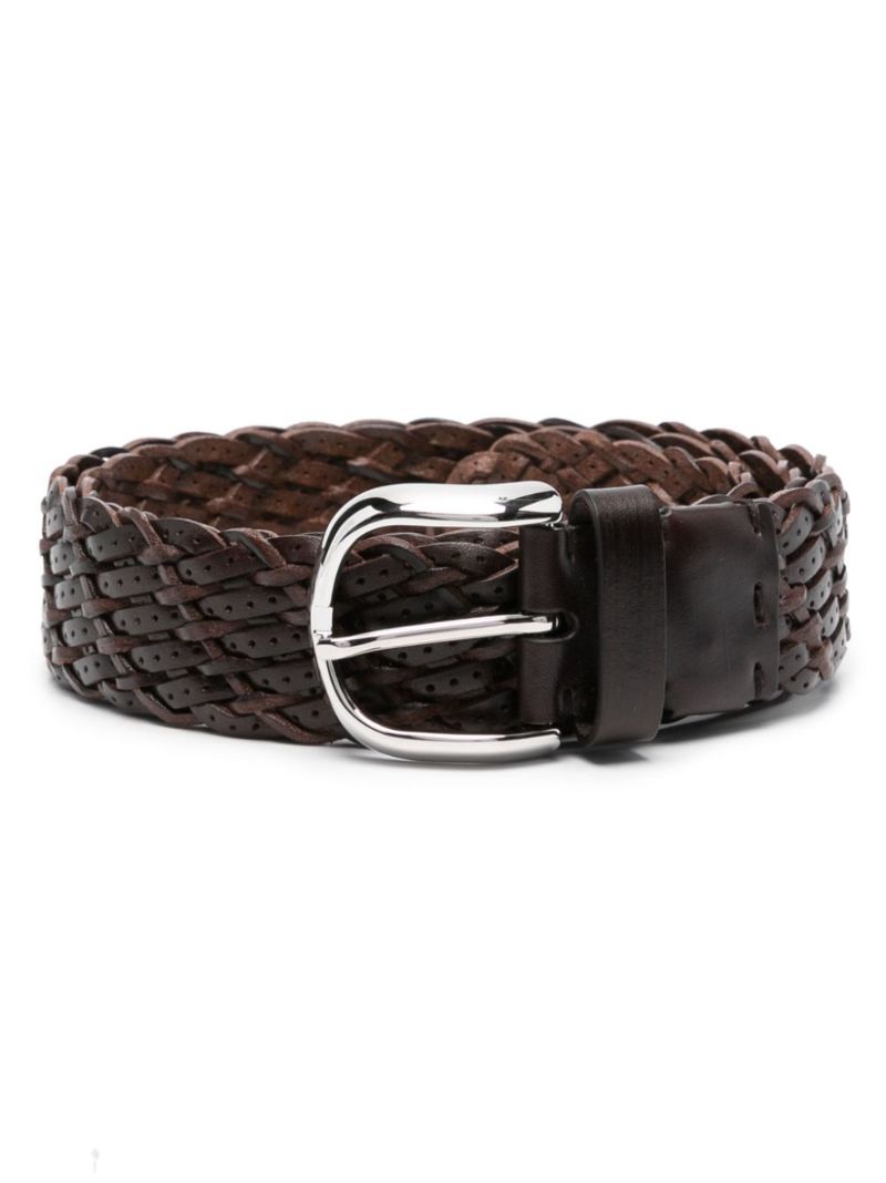 Brown Woven Leather Belt