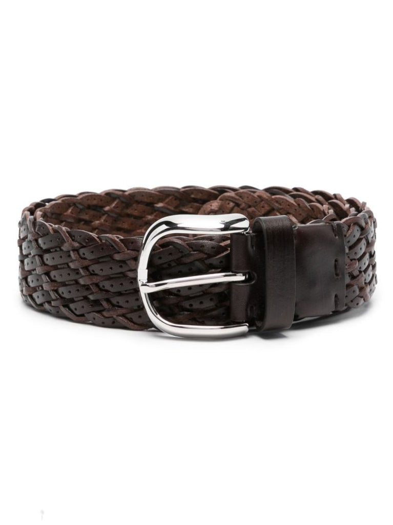 Brown Woven Leather Belt