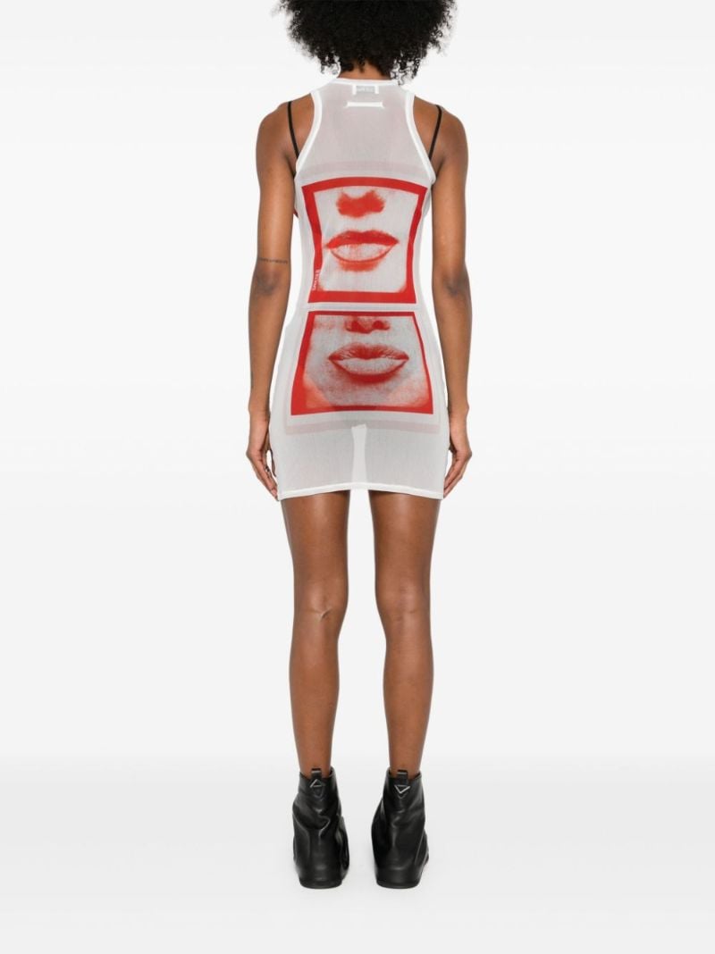 White Photo Print Mini Dress