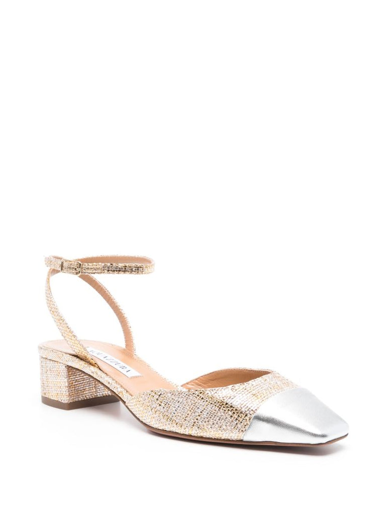 Gold-tone 35 Woven Metallic Pumps