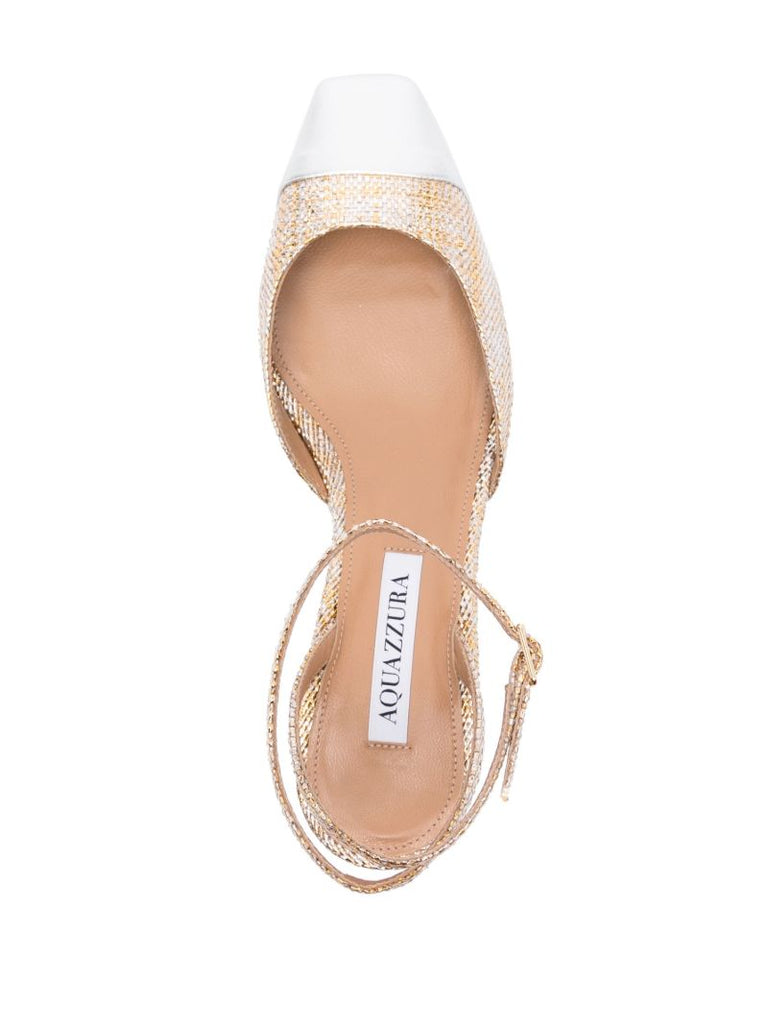 Gold-tone 35 Woven Metallic Pumps