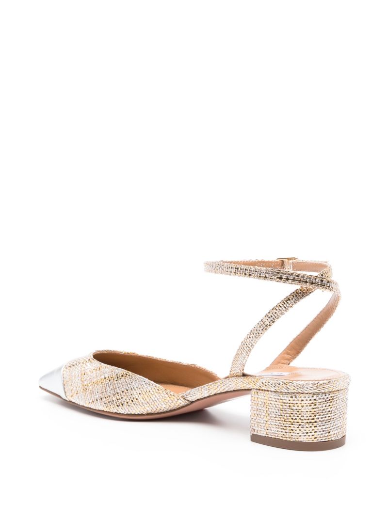 Gold-tone 35 Woven Metallic Pumps