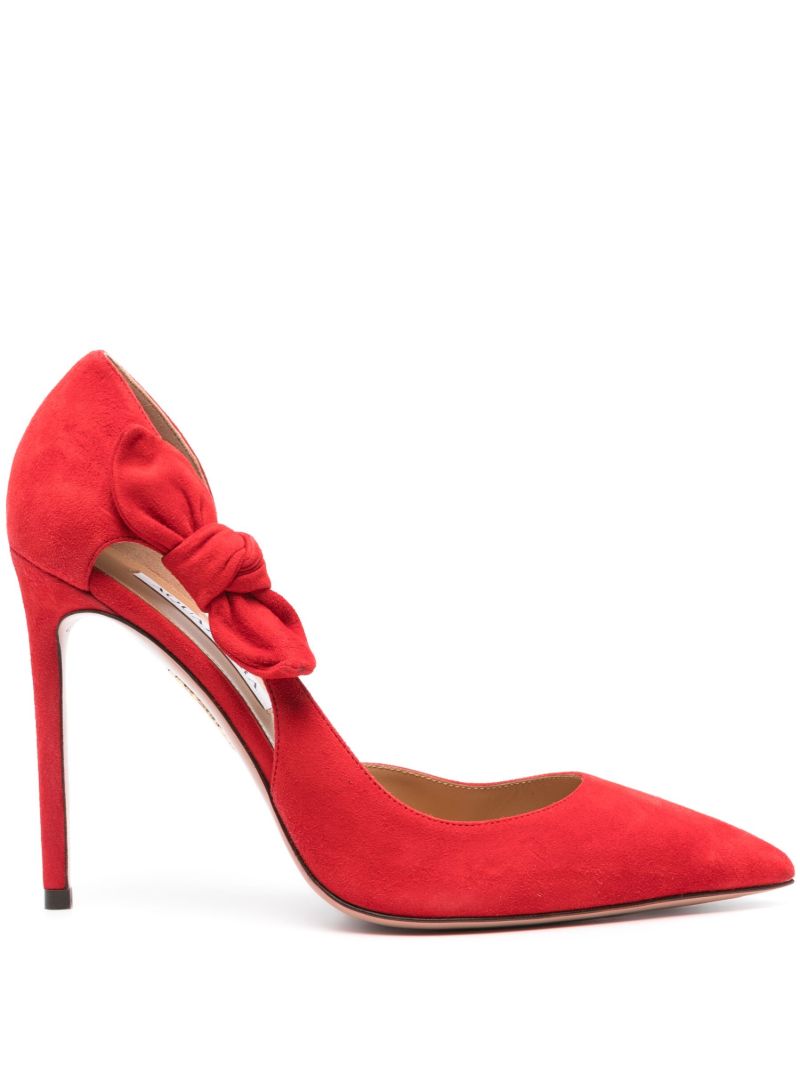 Red Very Bow Tie 105 Suede Pumps