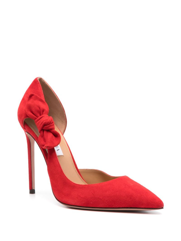 Red Very Bow Tie 105 Suede Pumps