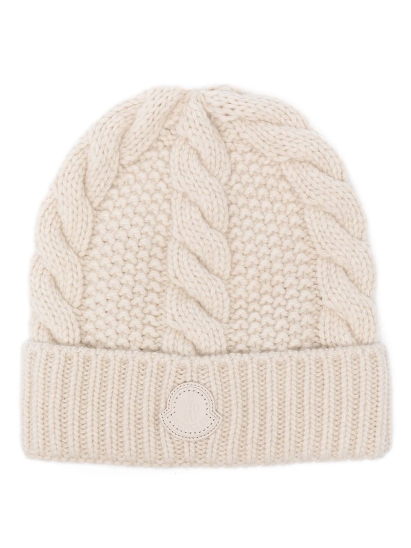 Neutral Cable-knit Beanie