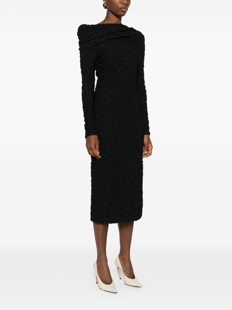Black Floral-embroidered Dress