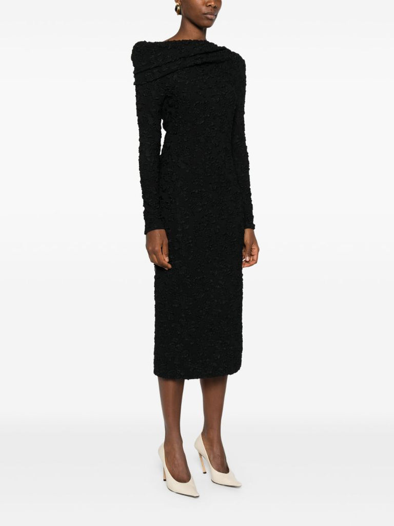 Black Floral-embroidered Dress