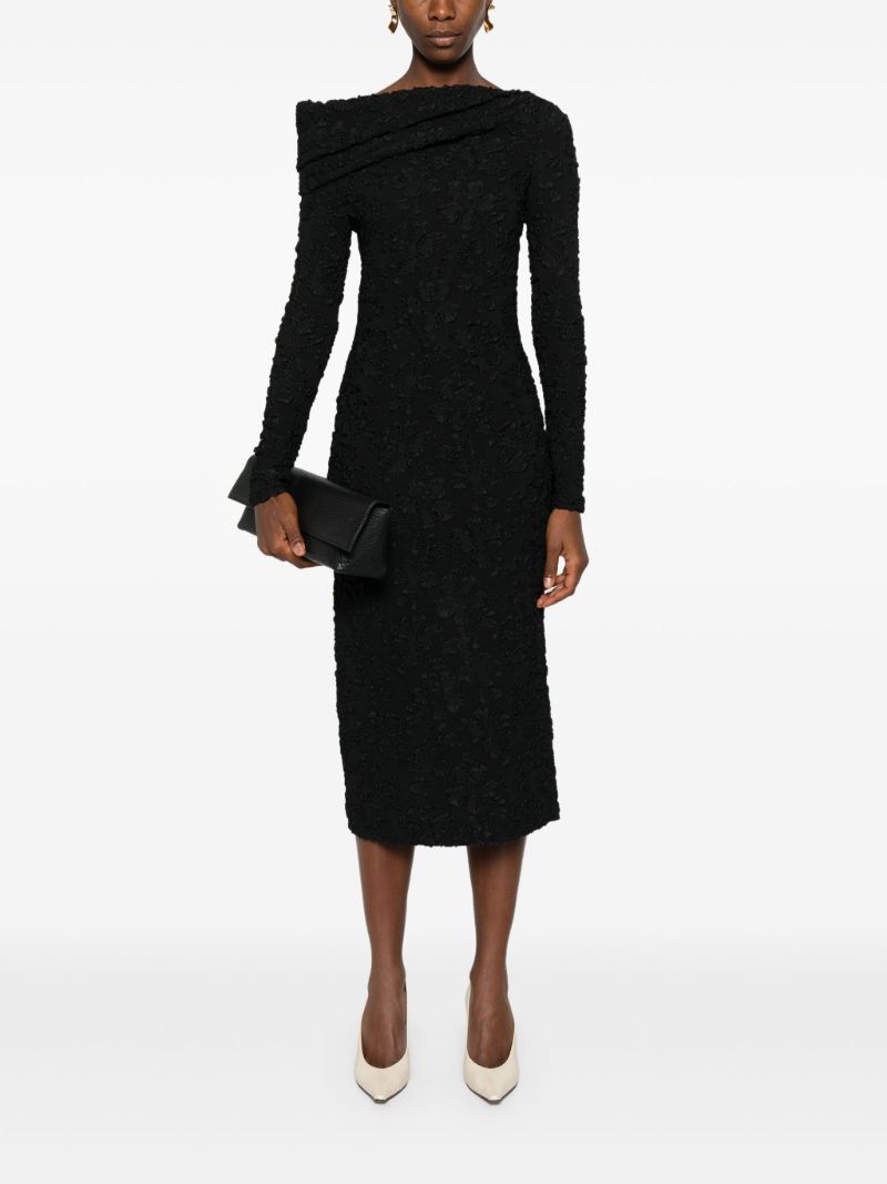 Black Floral-embroidered Dress
