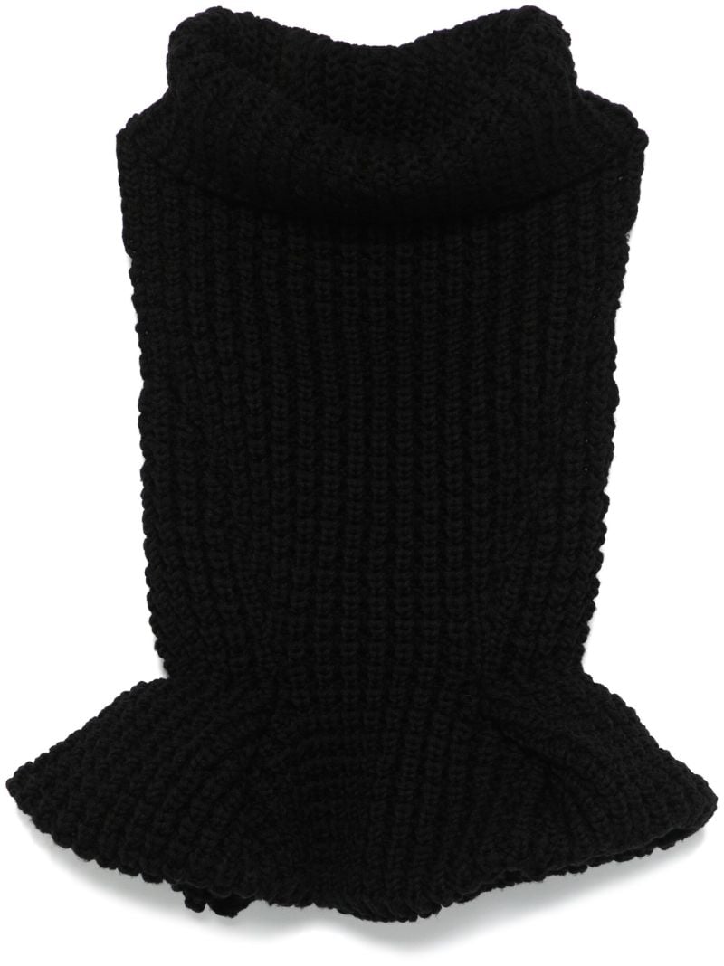 Black Peplum Wool Top
