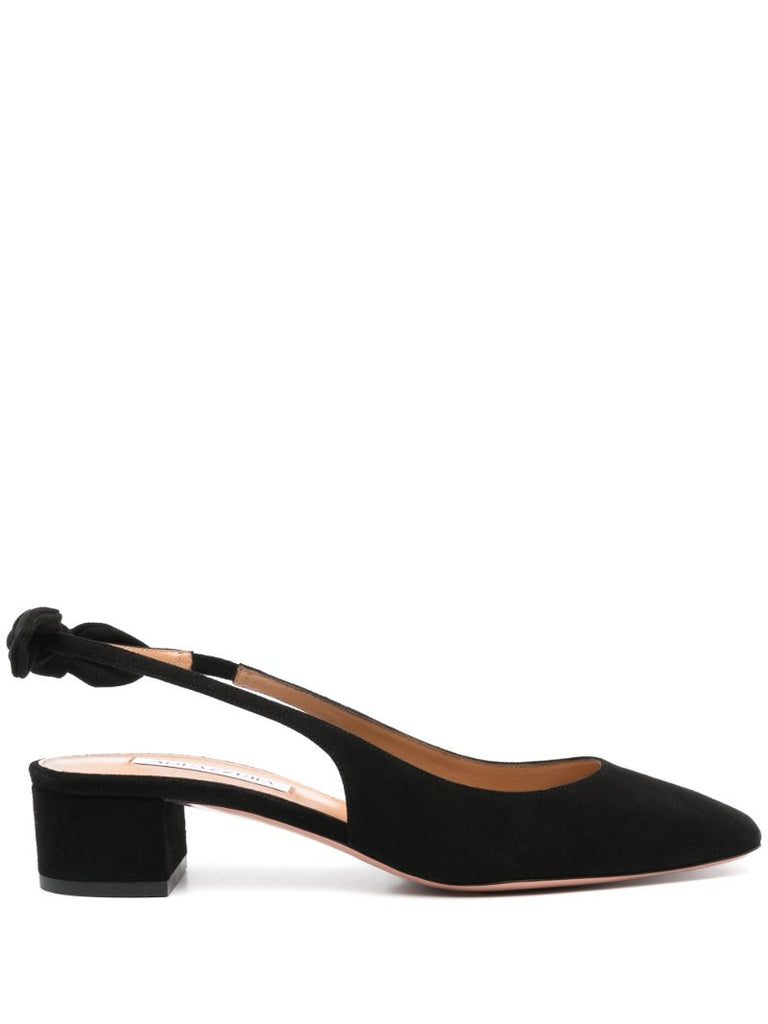 Black Very Bow Tie 35 Suede Pumps