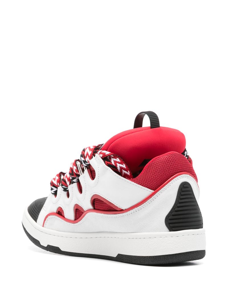 White Curb Leather Sneakers