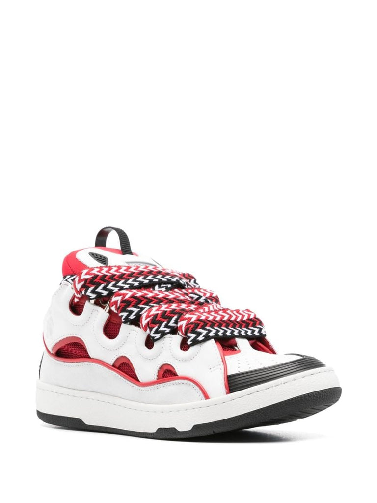 White Curb Leather Sneakers