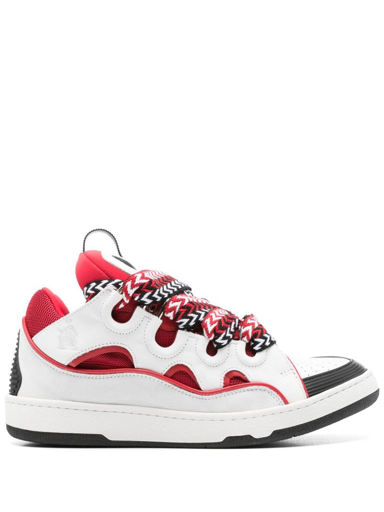 White Curb Leather Sneakers