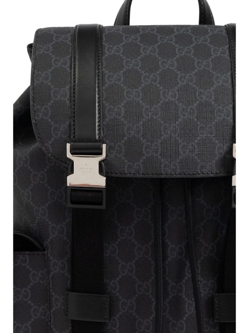 Black Gg Supreme Canvas Backpack