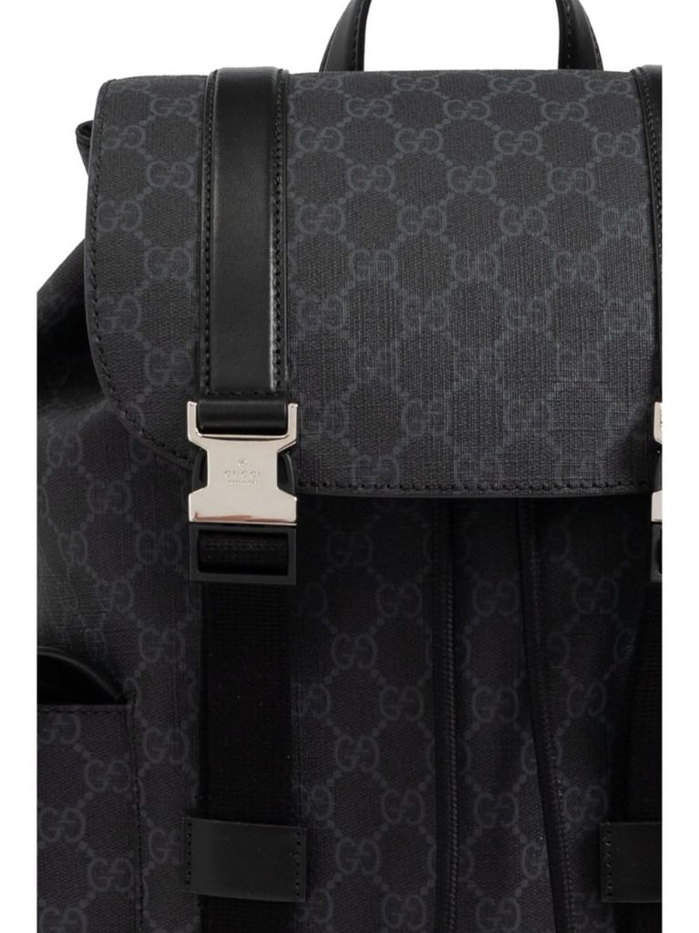 Black Gg Supreme Canvas Backpack