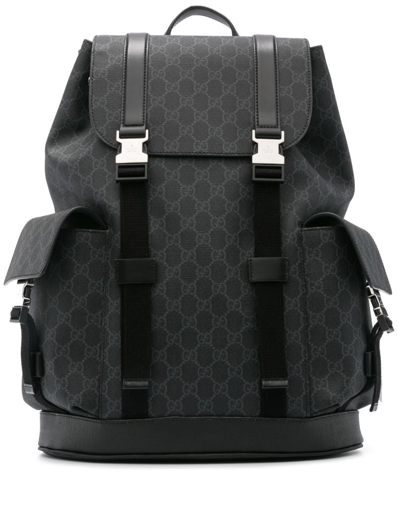 Black Gg Supreme Canvas Backpack