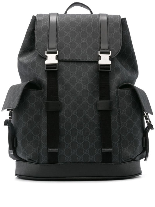Black Gg Supreme Canvas Backpack