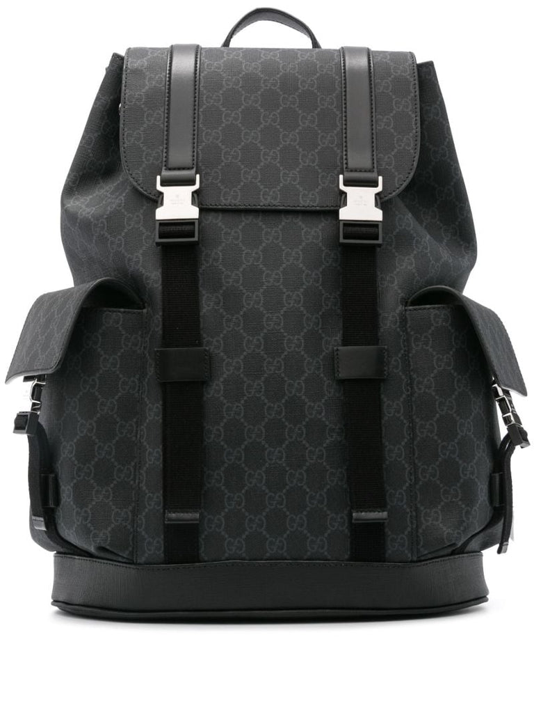 Black Gg Supreme Canvas Backpack