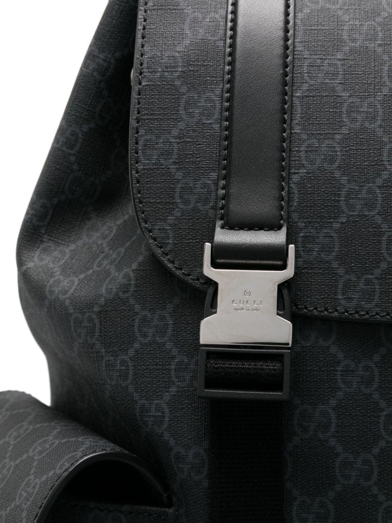 Black Gg Supreme Canvas Backpack