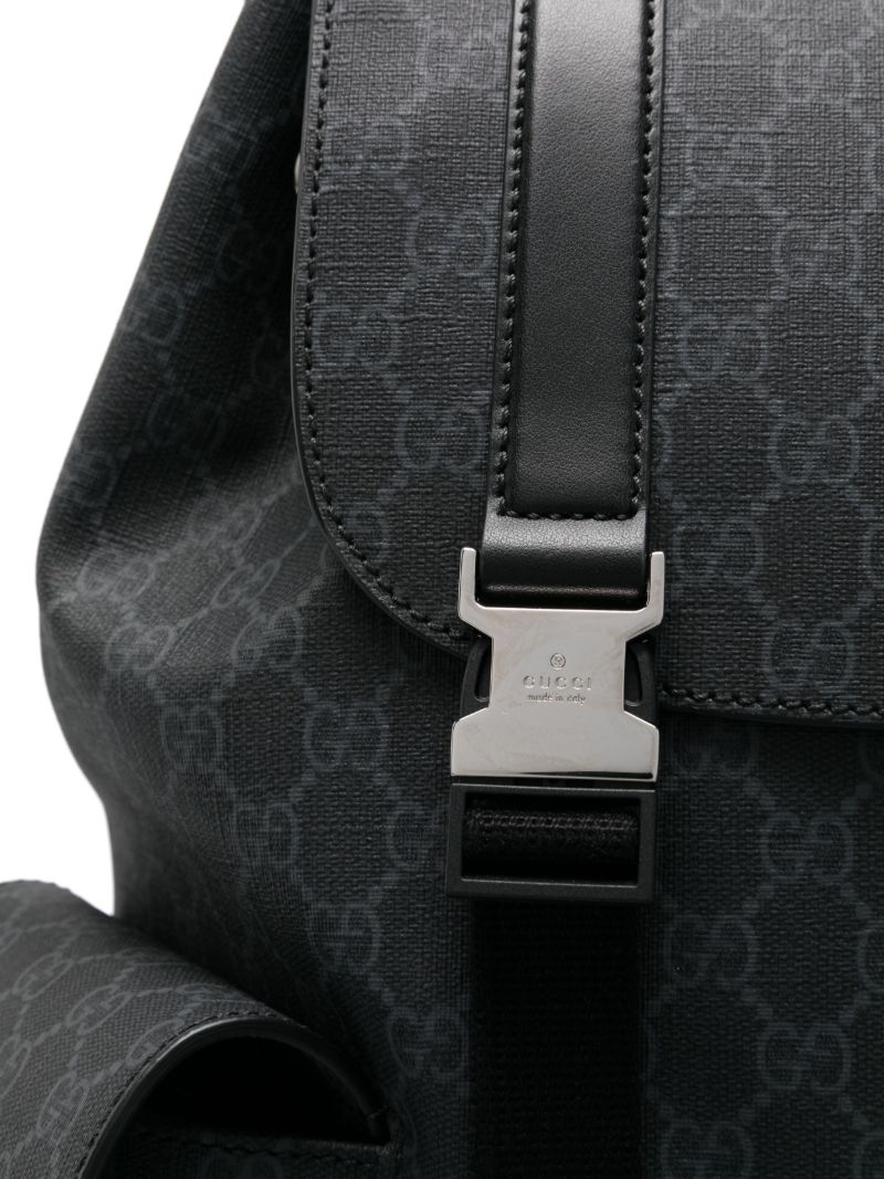 Black Gg Supreme Canvas Backpack