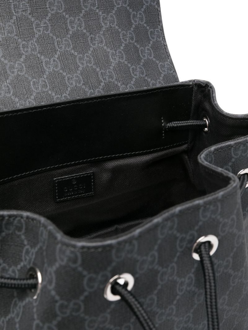 Black Gg Supreme Canvas Backpack