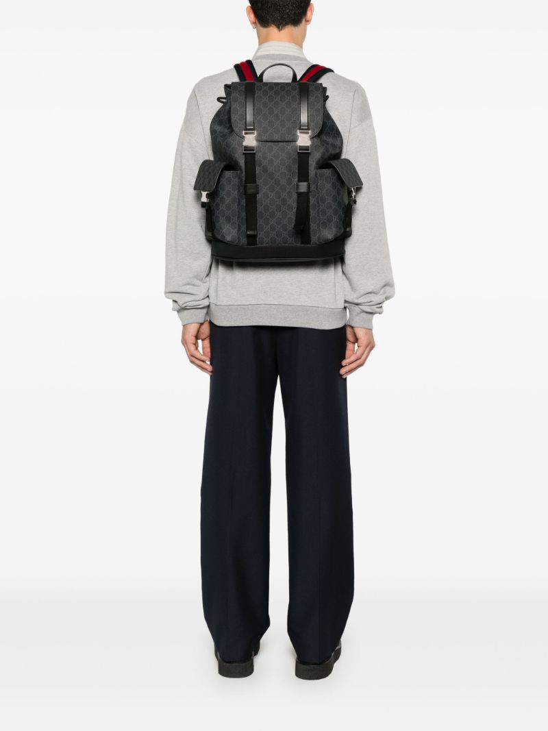 Black Gg Supreme Canvas Backpack