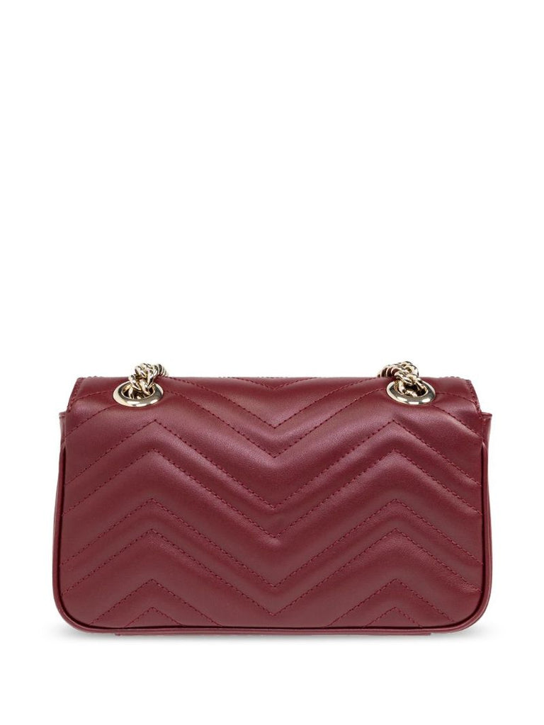 Red Gg Marmont Mini Leather Shoulder Bag