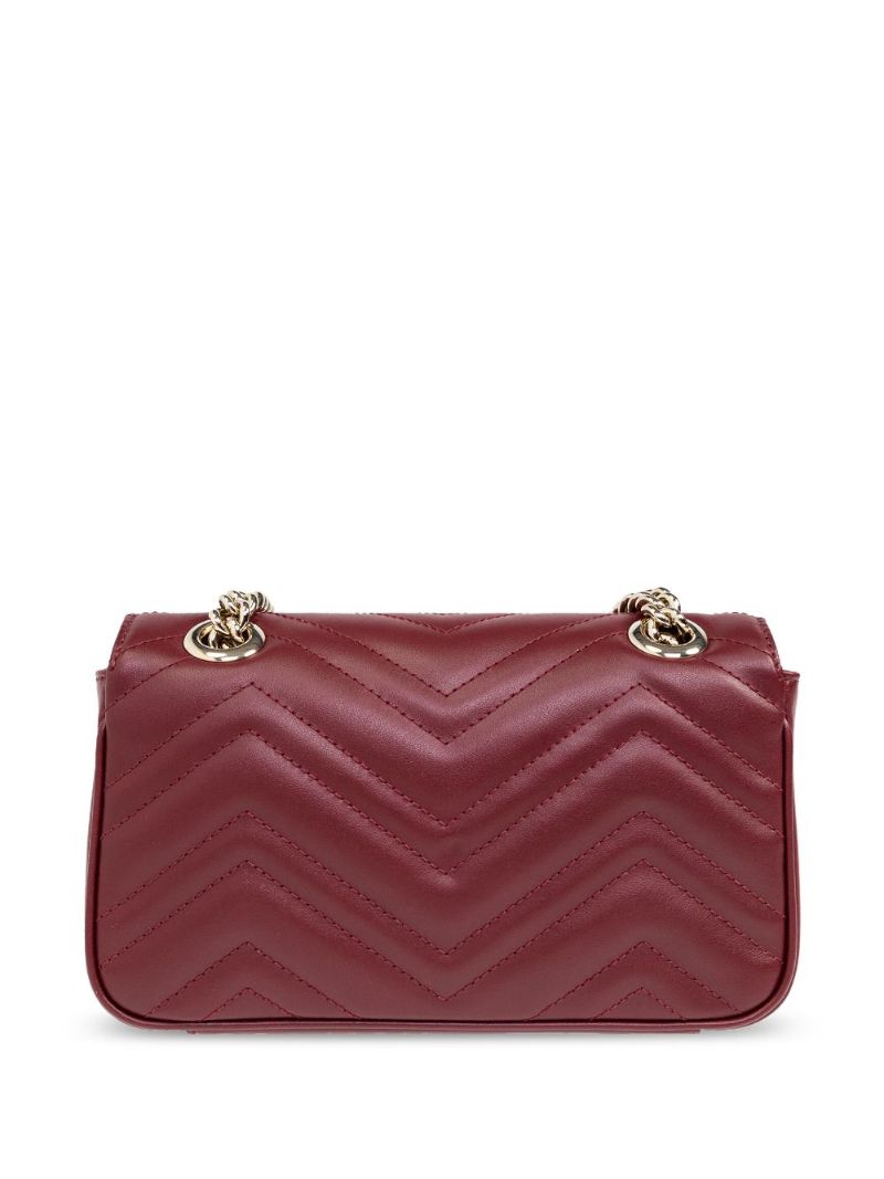Red Gg Marmont Mini Leather Shoulder Bag