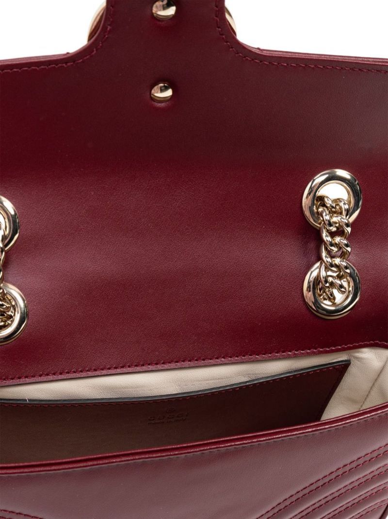 Red Gg Marmont Mini Leather Shoulder Bag