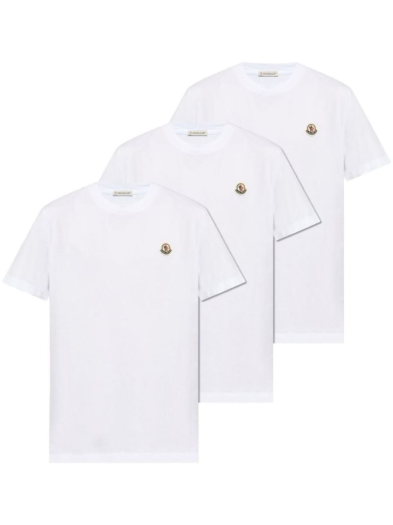 Logo-appliquÃ_x0083_Â© Cotton T-shirt (set of Three)