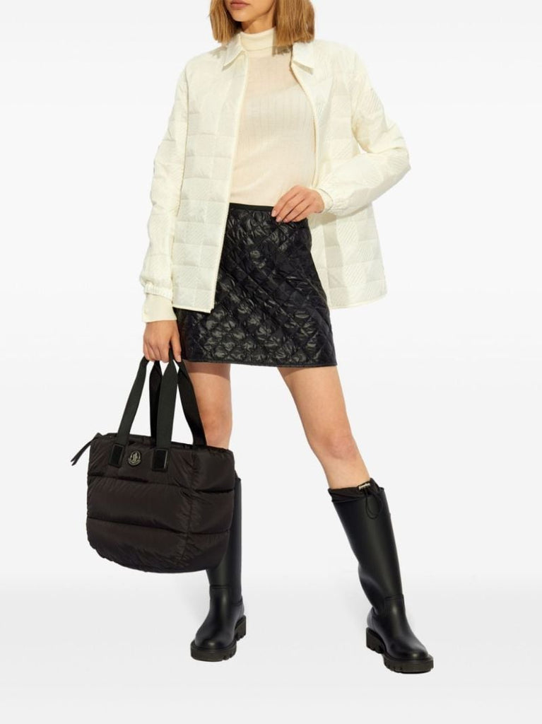 White Ribbed-knit Roll-neck Sweater
