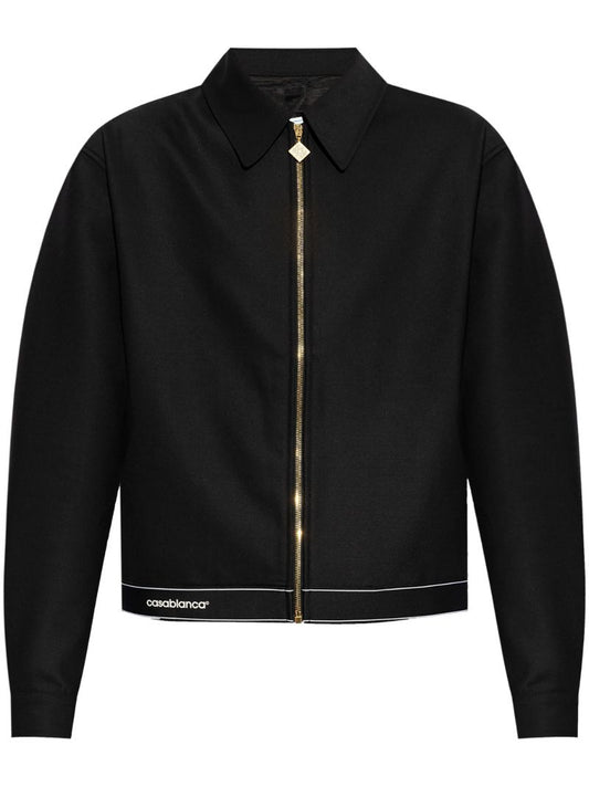 Black Logo-print Bomber Jacket