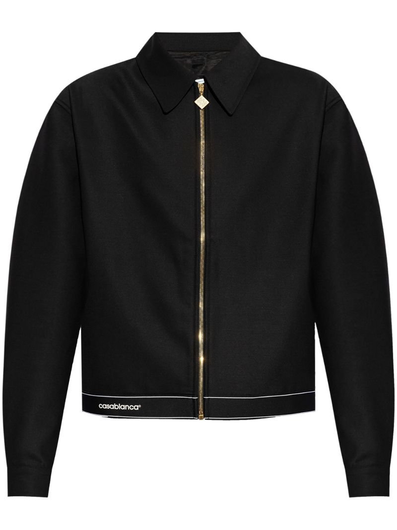 Black Logo-print Bomber Jacket