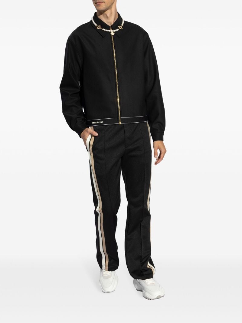 Black Logo-print Bomber Jacket