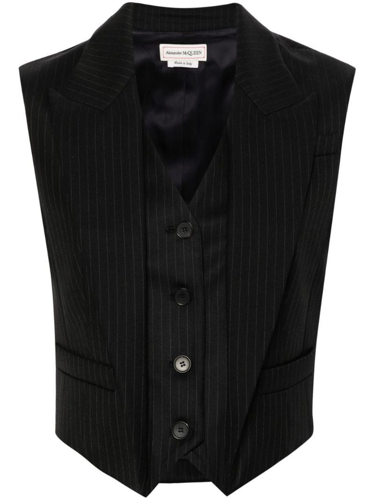 Pinstripe Wool Waistcoat
