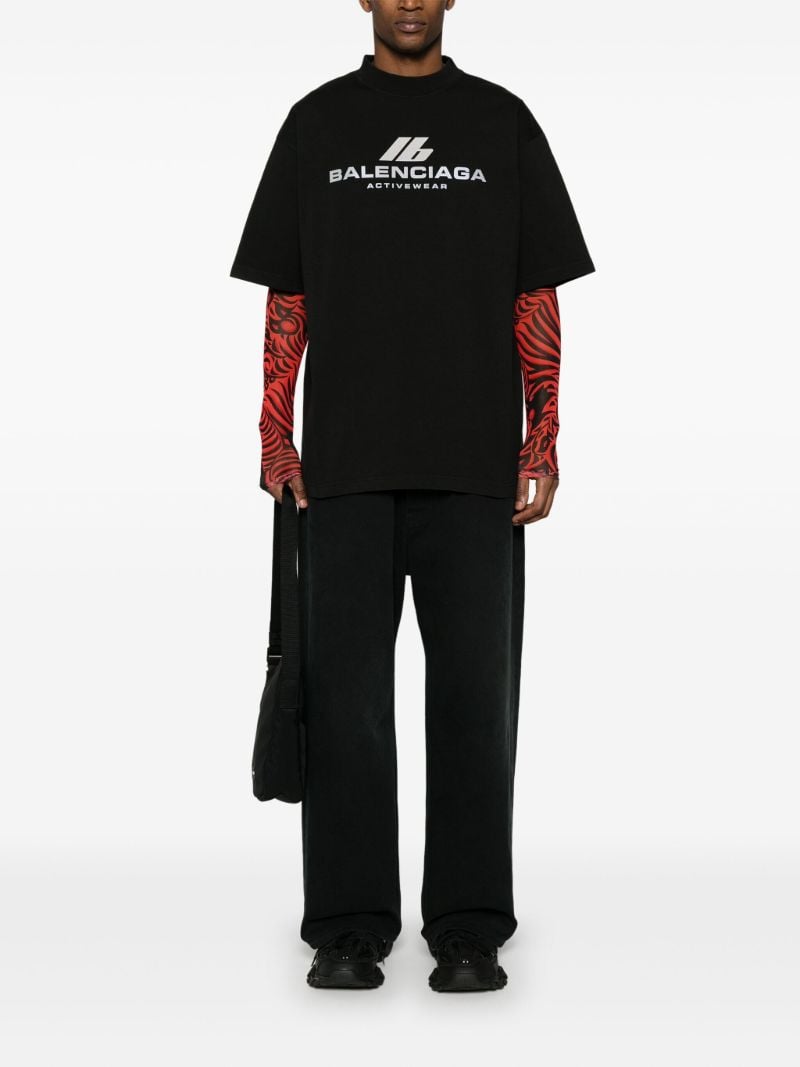 Black Activewear Cotton T-shirt