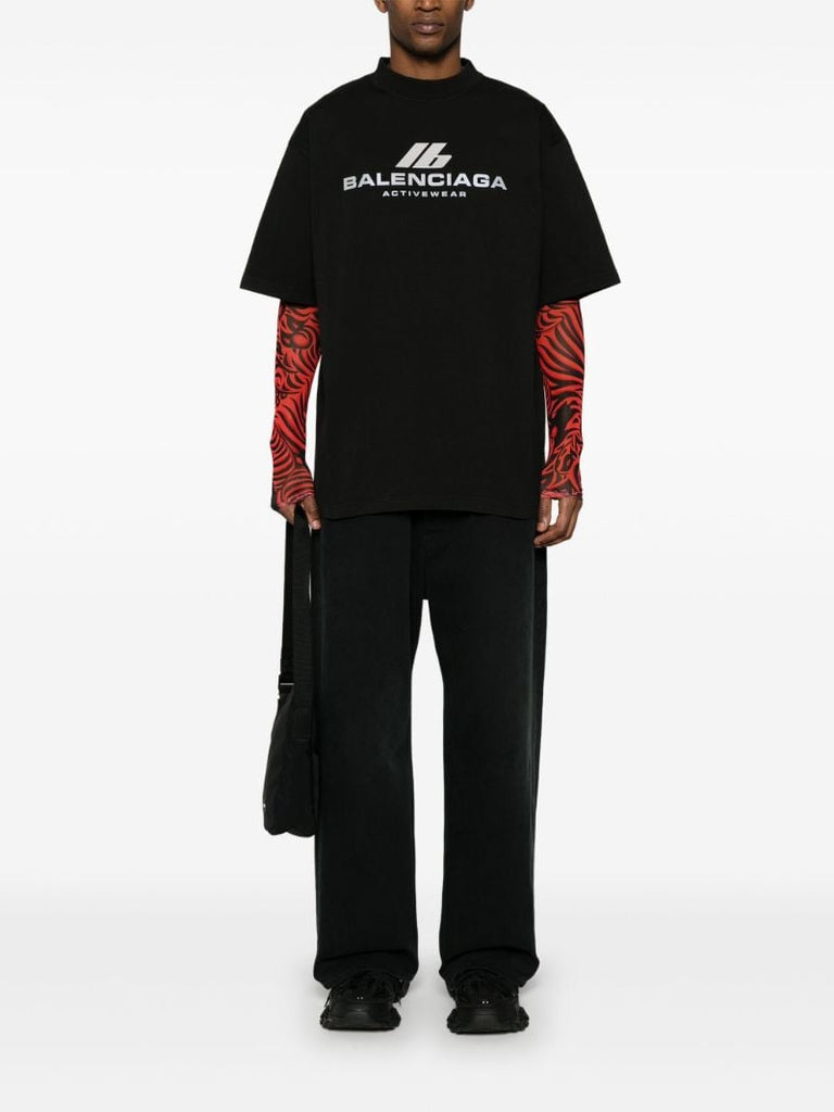 Black Activewear Cotton T-shirt