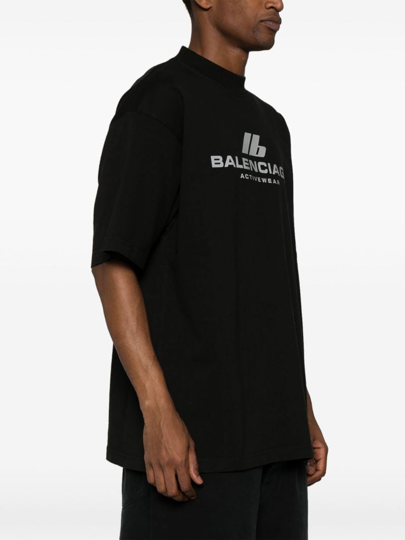 Black Activewear Cotton T-shirt