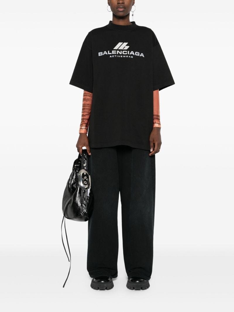 Black Activewear Cotton T-shirt