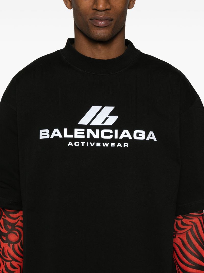 Black Activewear Cotton T-shirt