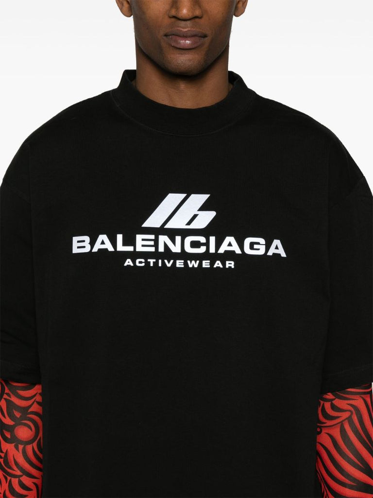Black Activewear Cotton T-shirt