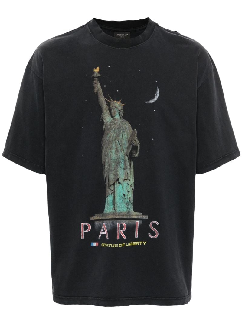 Black Paris Liberty Cotton T-shirt