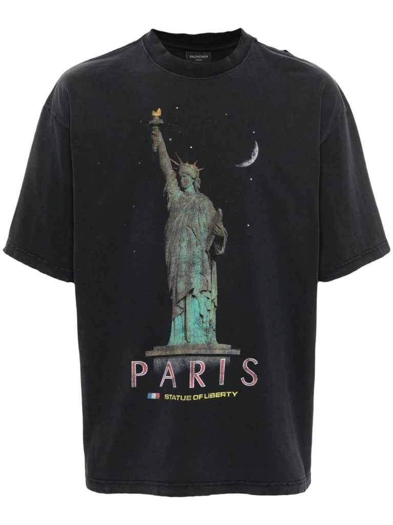Black Paris Liberty Cotton T-shirt