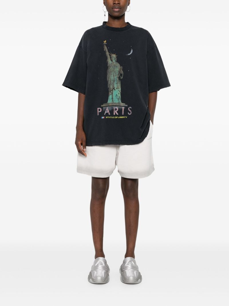 Black Paris Liberty Cotton T-shirt