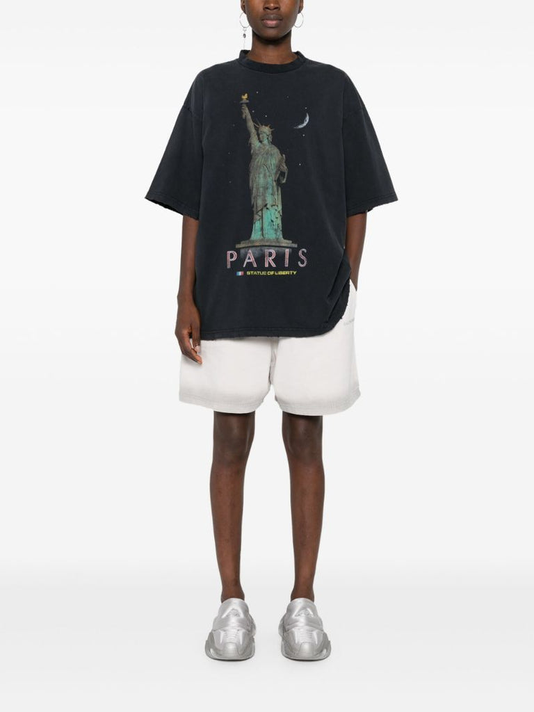 Black Paris Liberty Cotton T-shirt