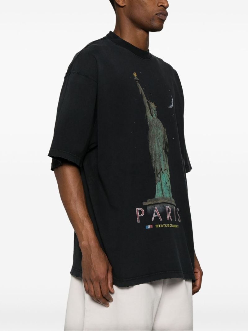 Black Paris Liberty Cotton T-shirt