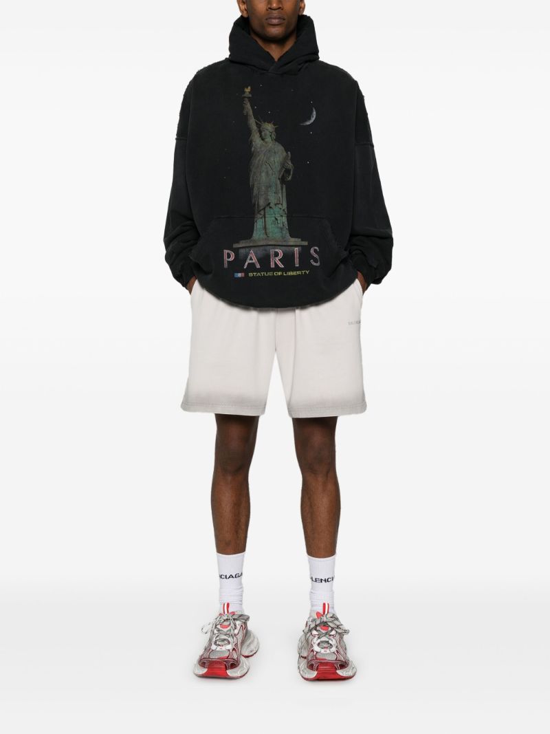 Black Paris Liberty Cotton Hoodie