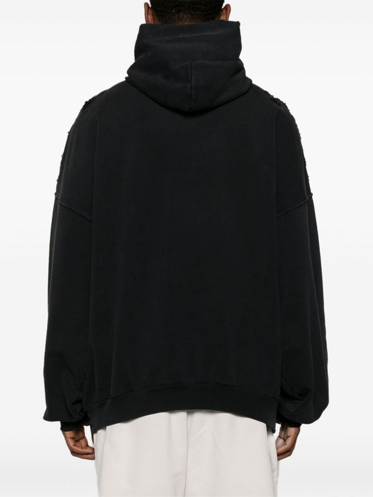 Black Paris Liberty Cotton Hoodie