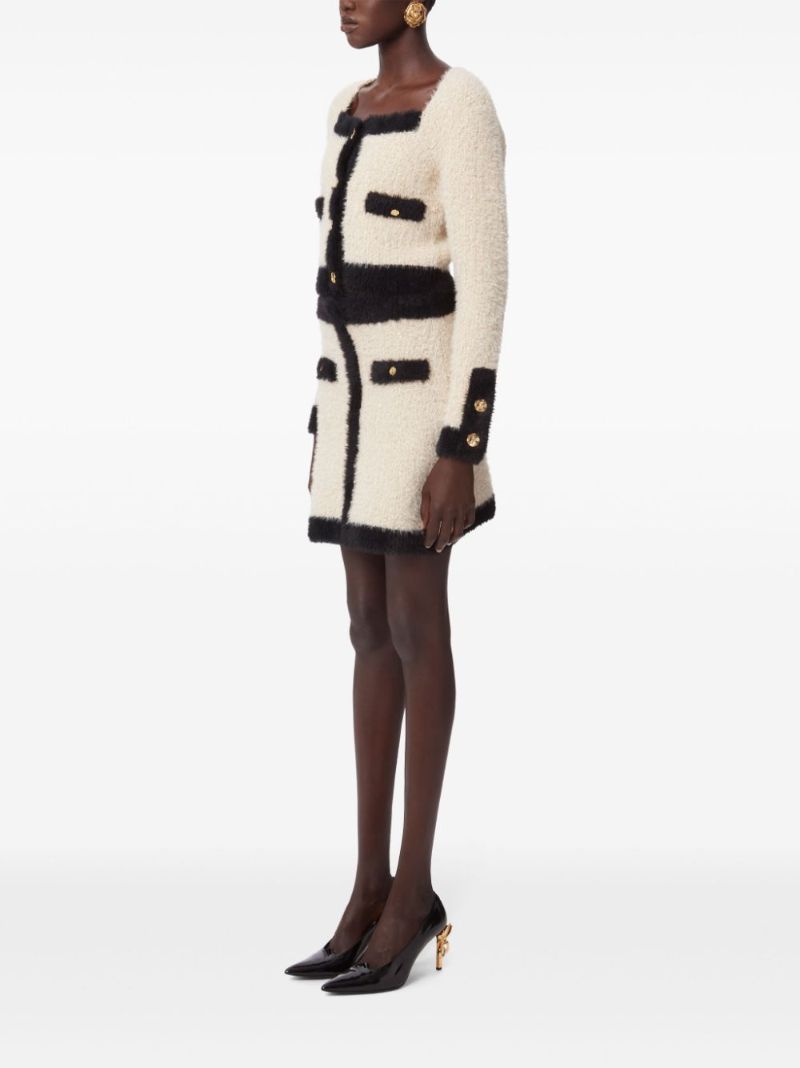 Neutral Tweed Cropped Cardigan