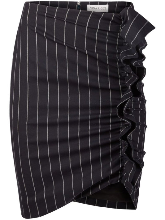 Pinstriped Draped Skirt